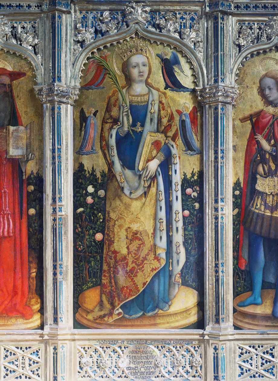 Poliptyk św. Sabiny, detal, Antonio Vivarini zwanego Antonio da Murano, kościół San Zaccaria, Wenecja, Wenecja Euganejska, Włochy, II w. autorstwa Antonio Vivarini