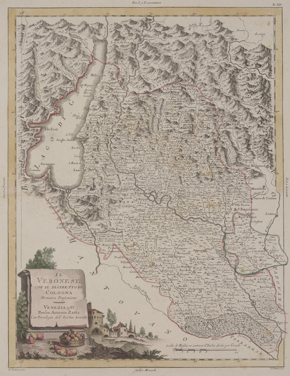 Region Werony z dystryktem Kolonia, 1783 autorstwa Antonio Zatta