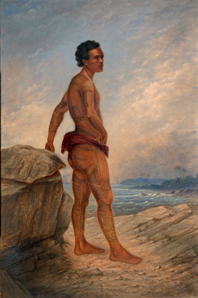 Mężczyzna z Melanezyjczyka, ca. 1890-1899. autorstwa Antonio Zeno Shindler