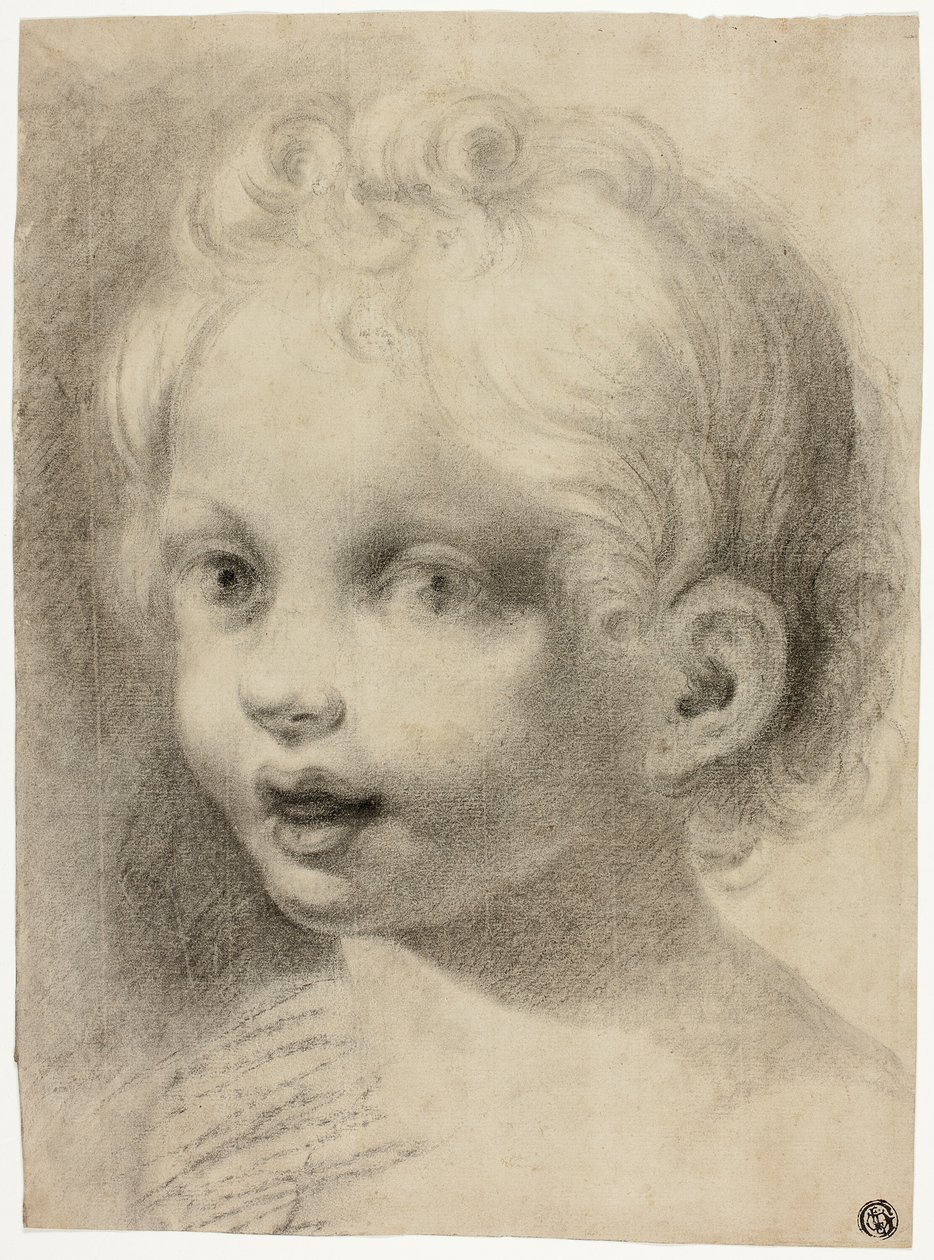 Głowa dziecka (recto) Naga postać męska (verso) autorstwa Antonio da Correggio