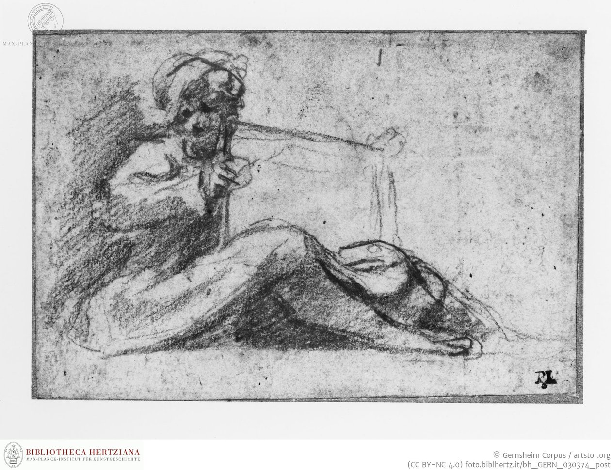 Correggio - Siedząca postać z książką, obj08025393 autorstwa Antonio da Correggio