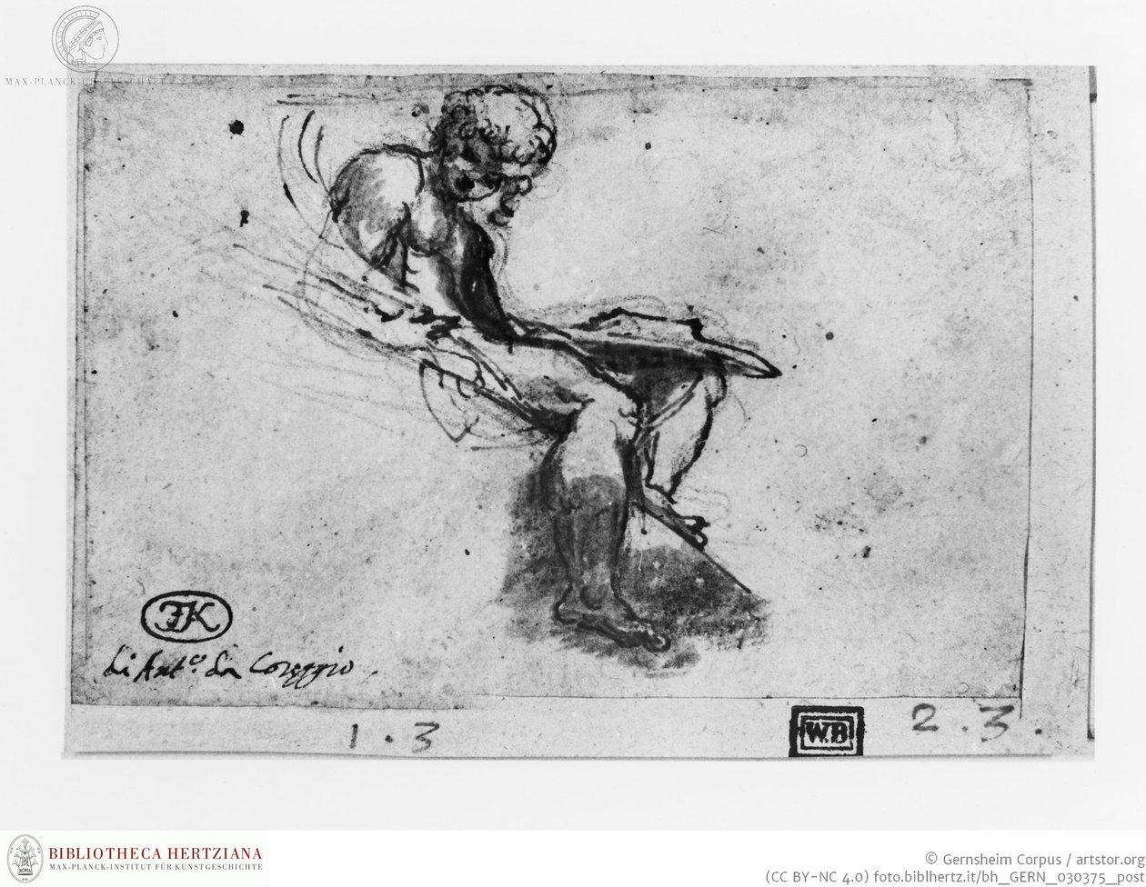 Correggio - Siedząca postać z książką, obj08025394 autorstwa Antonio da Correggio