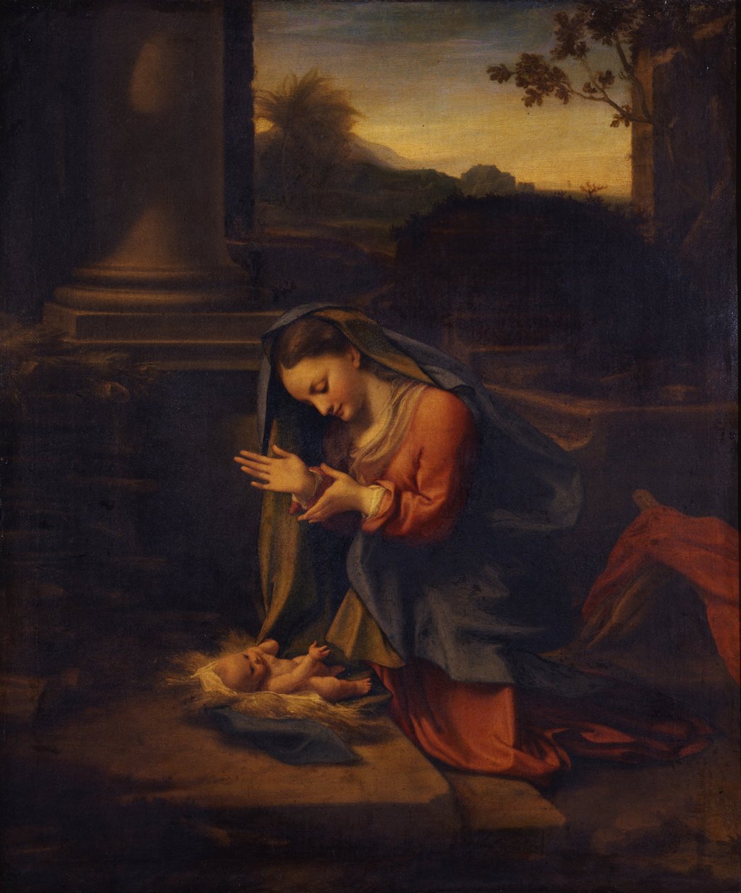 Madonna adorująca Dzieciątko, c. 1525 autorstwa Antonio da Correggio