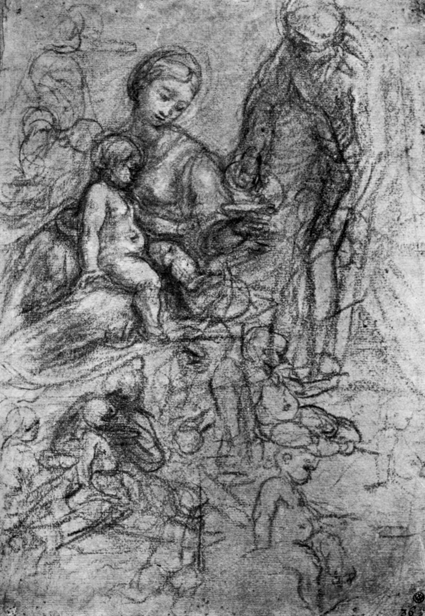 Szkice dla Świętej Rodziny, Allegri Da Correggio, 1913. autorstwa Antonio da Correggio