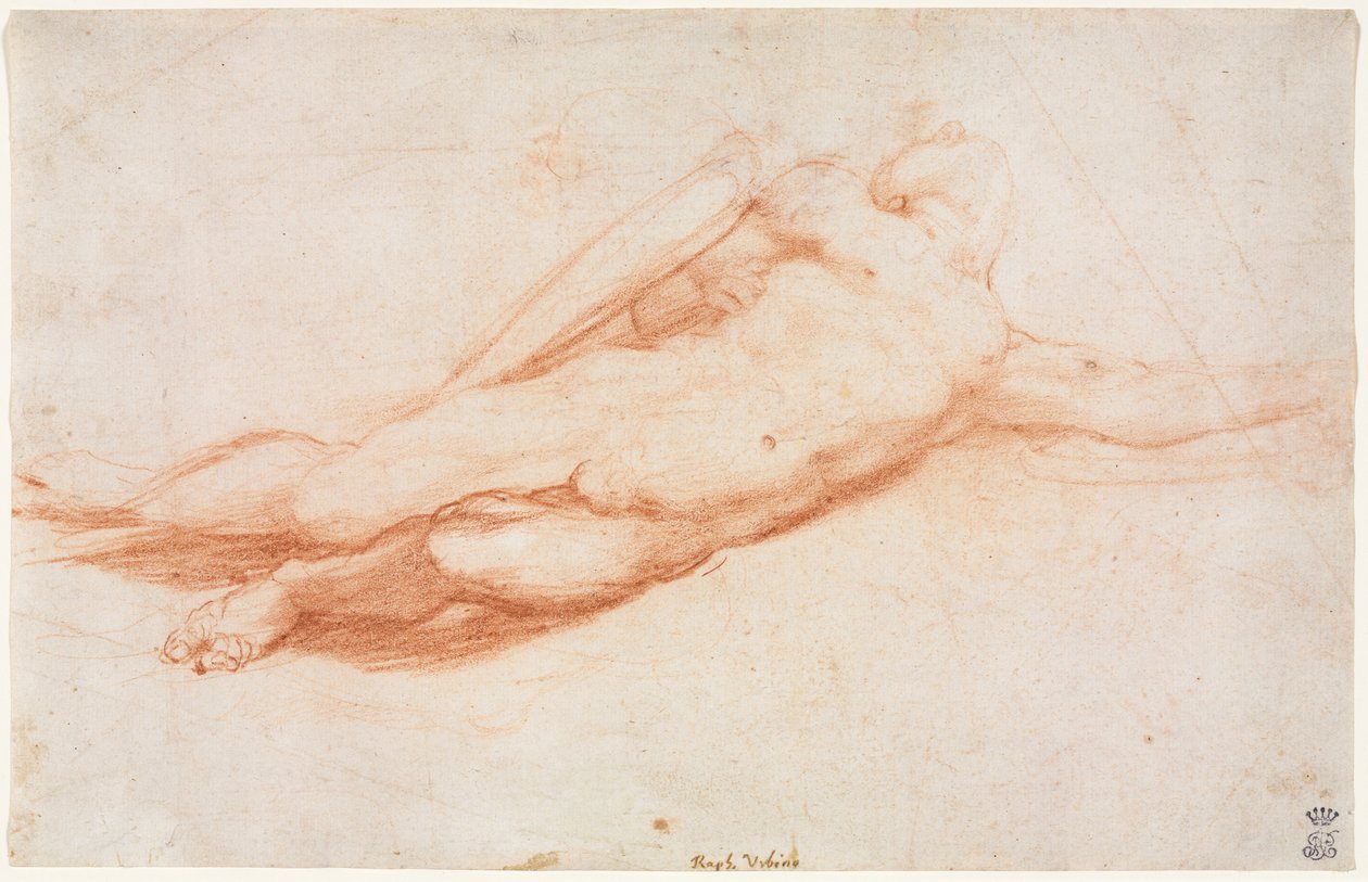 Studium poległego żołnierza, prawdopodobnie nawrócenie Saula recto, c. 1525. autorstwa Antonio da Correggio