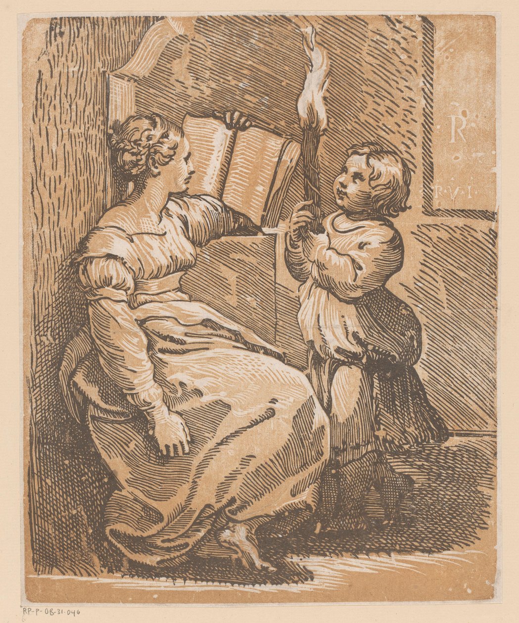 Czytanie Sybilli z dzieckiem autorstwa Antonio da Trento (attributed to)
