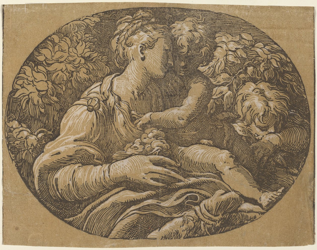 Dziewica z różą autorstwa Antonio da Trento after Parmigianino