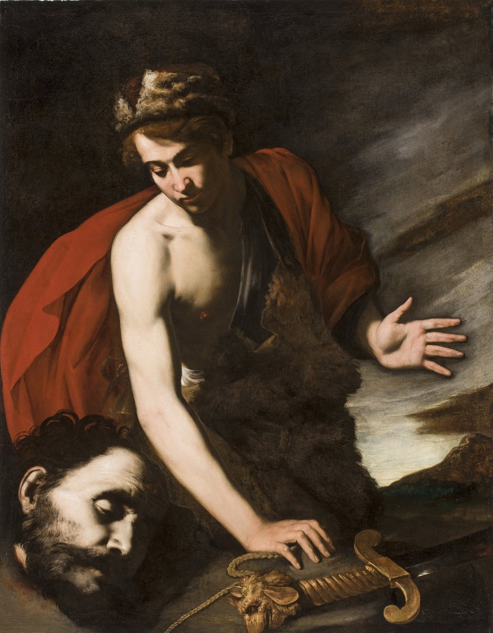 Dawid z głową Goliata, ok. 1642-43 (olej na płótnie) autorstwa Antonio de Bellis