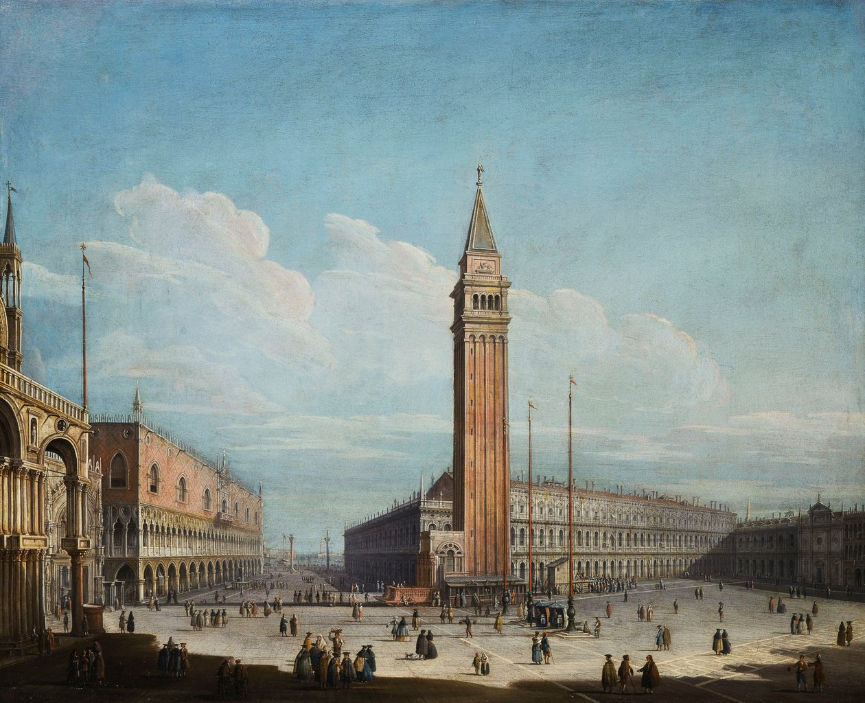 Piazza San Marco i Piazzetta, Wenecja, patrząc na południowy zachód, 1741 autorstwa Antonio de dipi Joli