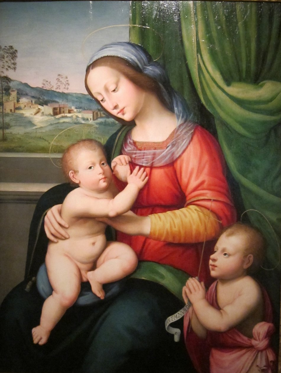 Madonna/Dziewica z Dzieciątkiem i św. Janem Chrzcicielem autorstwa Antonio del Ceraiolo