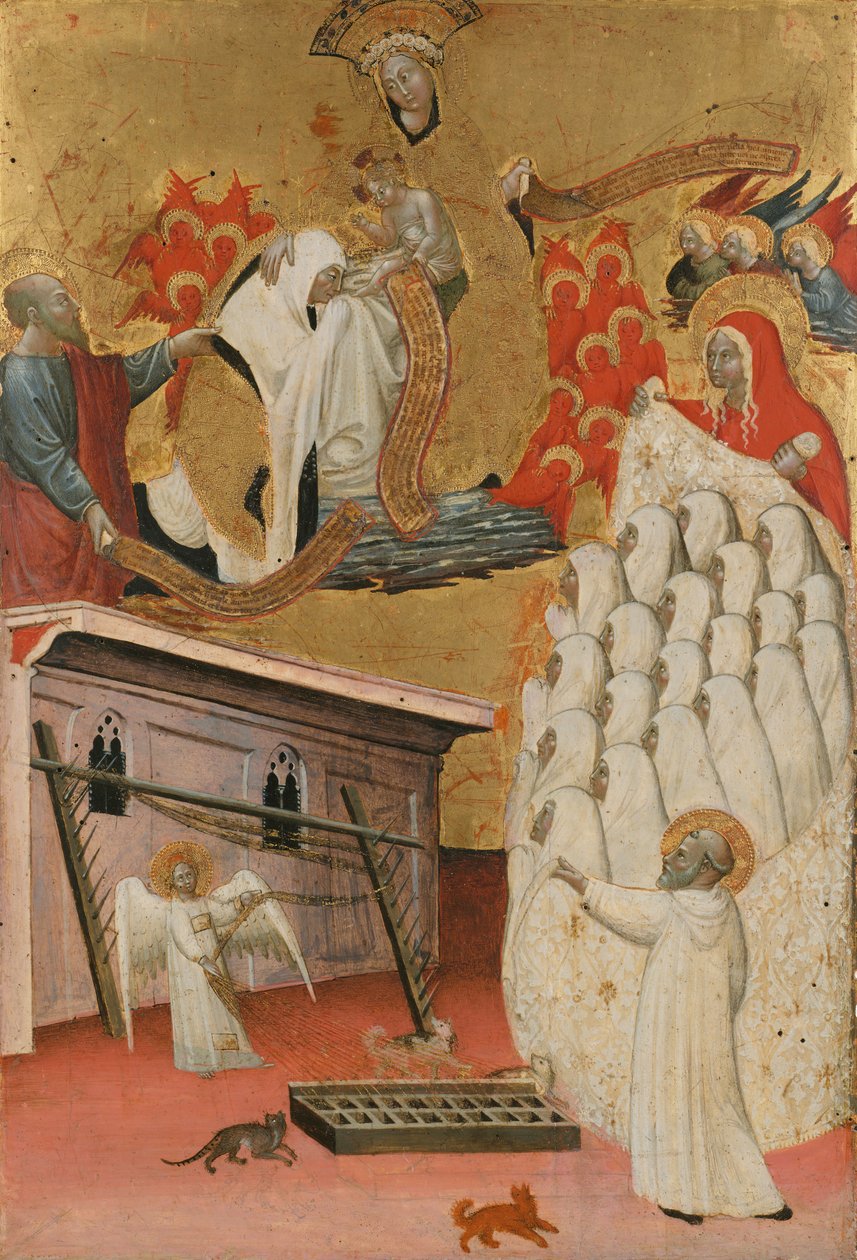 Santa Francesca Romana Ubrana przez Dziewicę, ca. 1445. autorstwa Antonio del Massaro da Viterbo