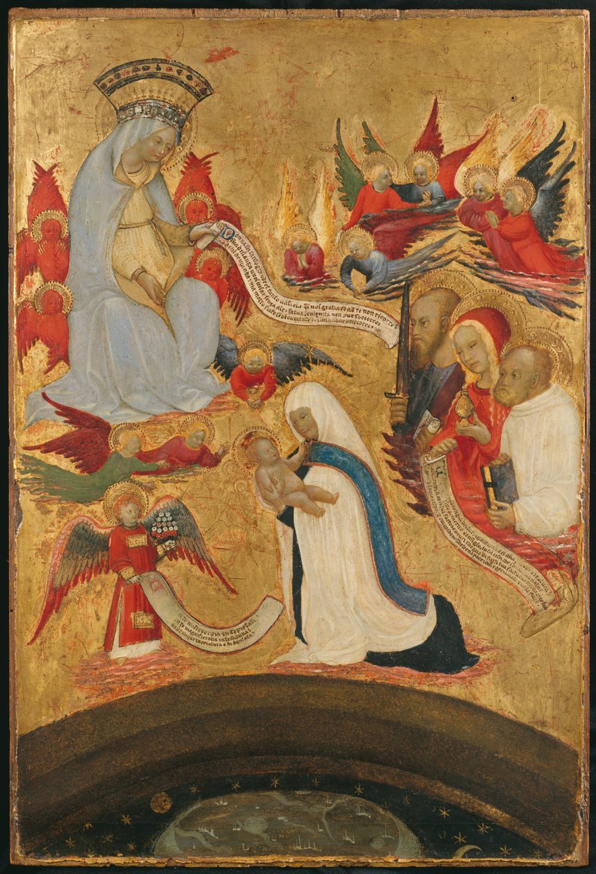 Santa Francesca Romana trzymająca Dzieciątko Jezus, ca. 1445. autorstwa Antonio del Massaro da Viterbo