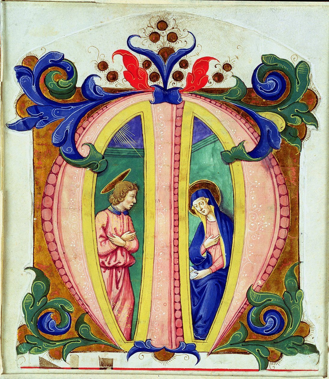 Historyczny inicjał M przedstawiający Zwiastowanie autorstwa Antonio di Niccolo di Lorenzo