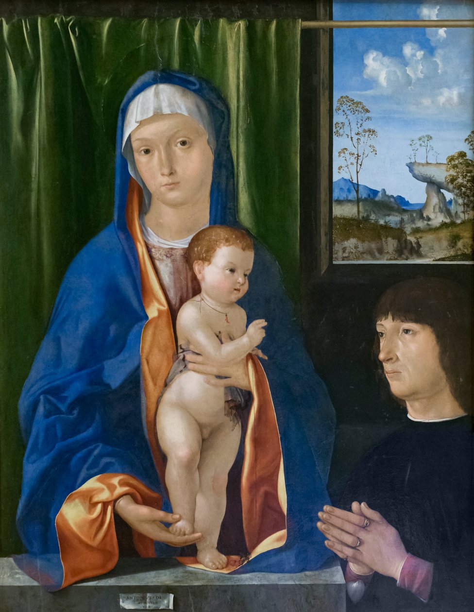 Virgem Maria com criança e doador polonês autorstwa Antonio known as lo Zingaro Solaro