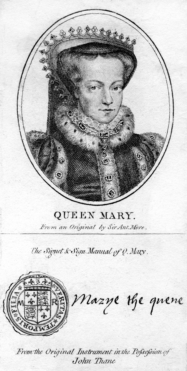 Królowa Maria I z Anglii. autorstwa Antonis Mor