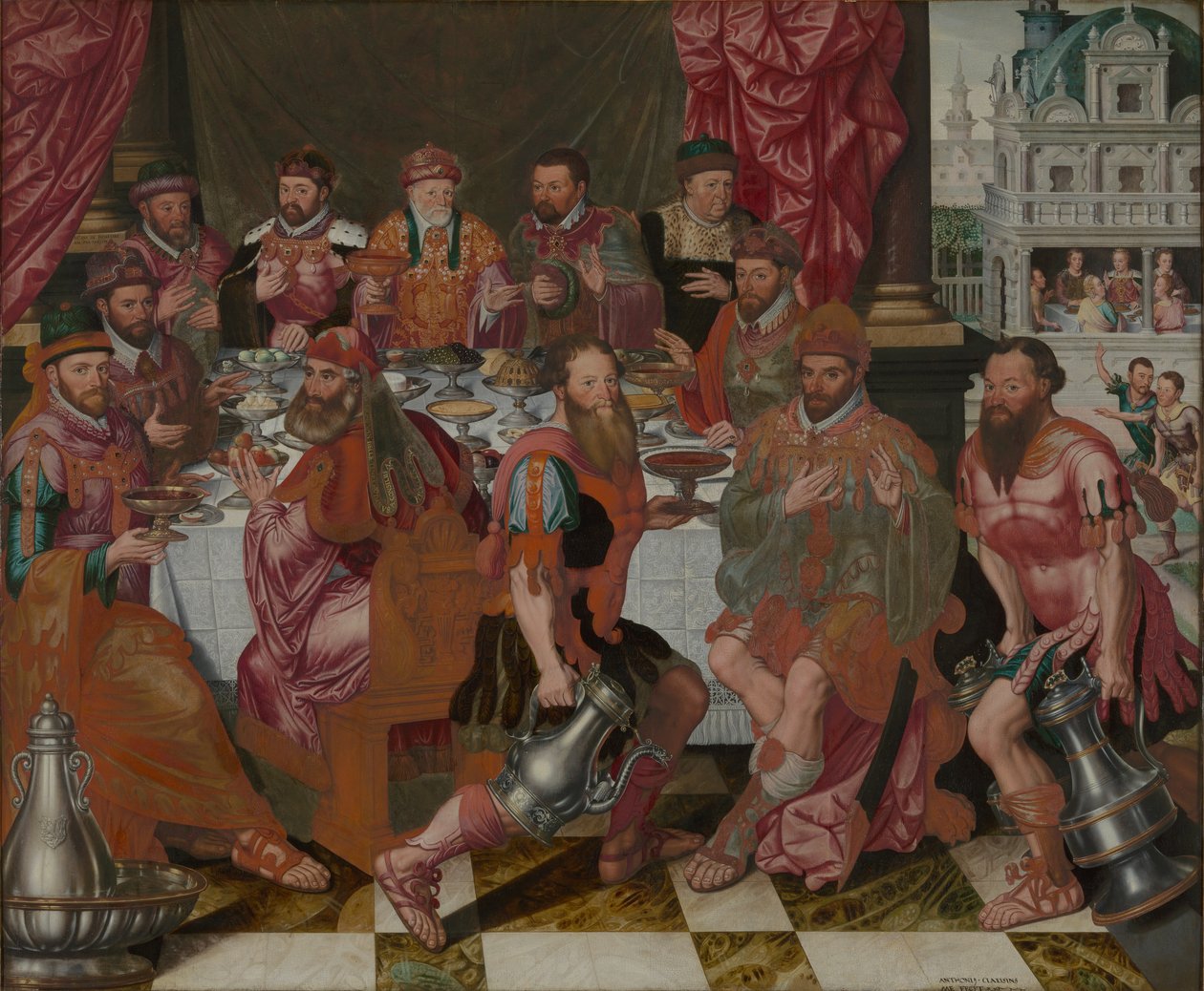 Bankiet radnych ratusza, 1574 r. autorstwa Antoon Claeissens