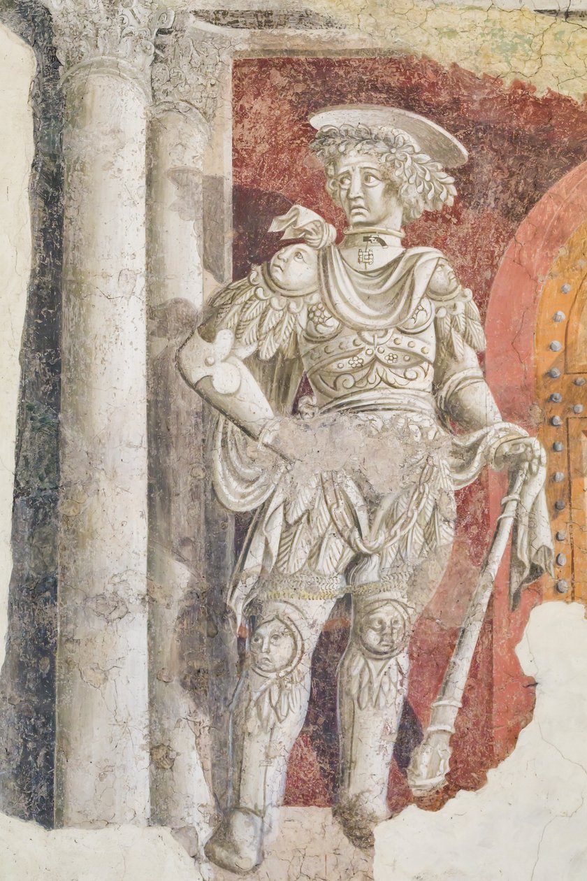 Święty rycerz strzegący Porta Clausa (fresk) autorstwa Antornio da (attr.to) Anghiari