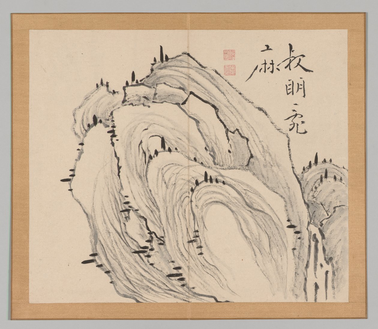 Podwójny Album Studiów Krajobrazowych wg Ikeno Taiga, t. 1 k. 11, XVIII w. autorstwa Aoki Shukuya