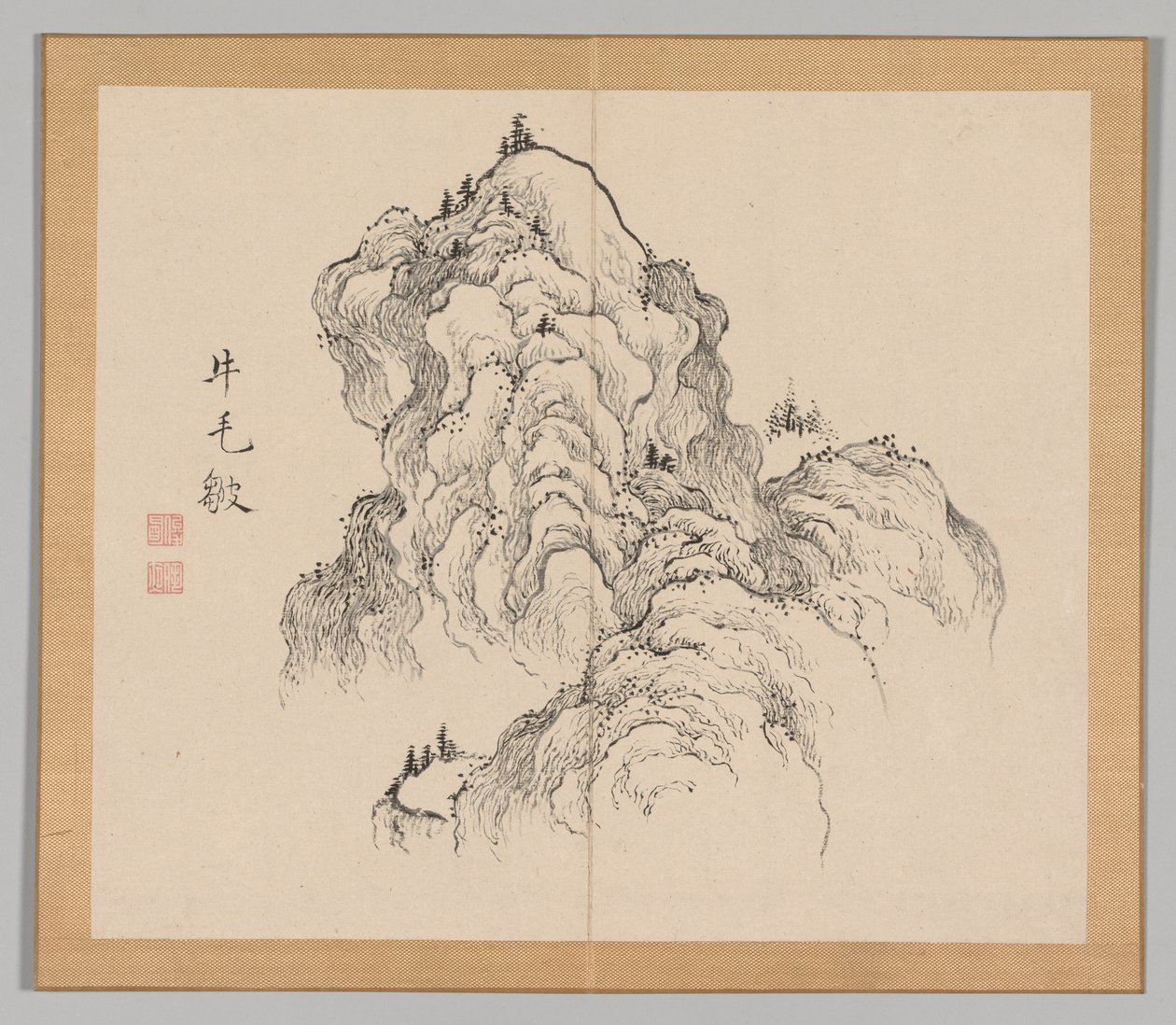 Podwójny Album Studiów Krajobrazowych wg Ikeno Taiga, tom 1 k. 16, XVIII w. autorstwa Aoki Shukuya