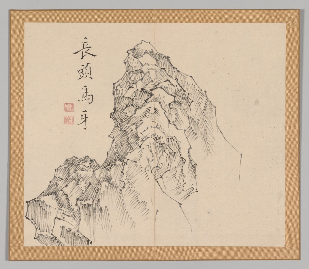 Podwójny Album Studiów Krajobrazowych wg Ikeno Taiga, t. 1 k. 17, XVIII w. autorstwa Aoki Shukuya
