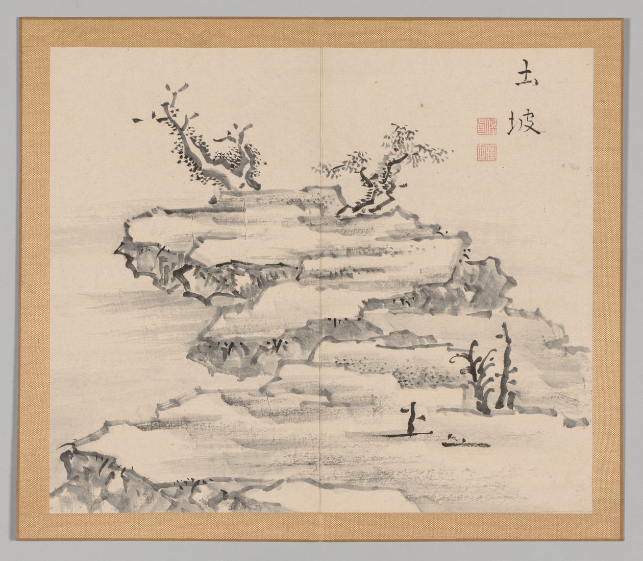 Podwójny Album Studiów Krajobrazowych wg Ikeno Taiga, t. 1 k. 21, XVIII w. autorstwa Aoki Shukuya