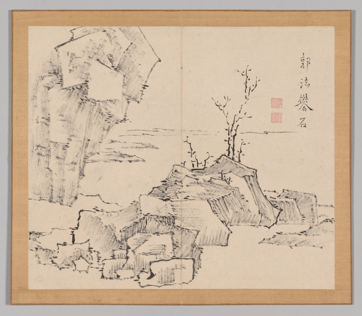 Podwójny Album Studiów Krajobrazowych wg Ikeno Taiga, t. 1 k. 23, XVIII w. autorstwa Aoki Shukuya