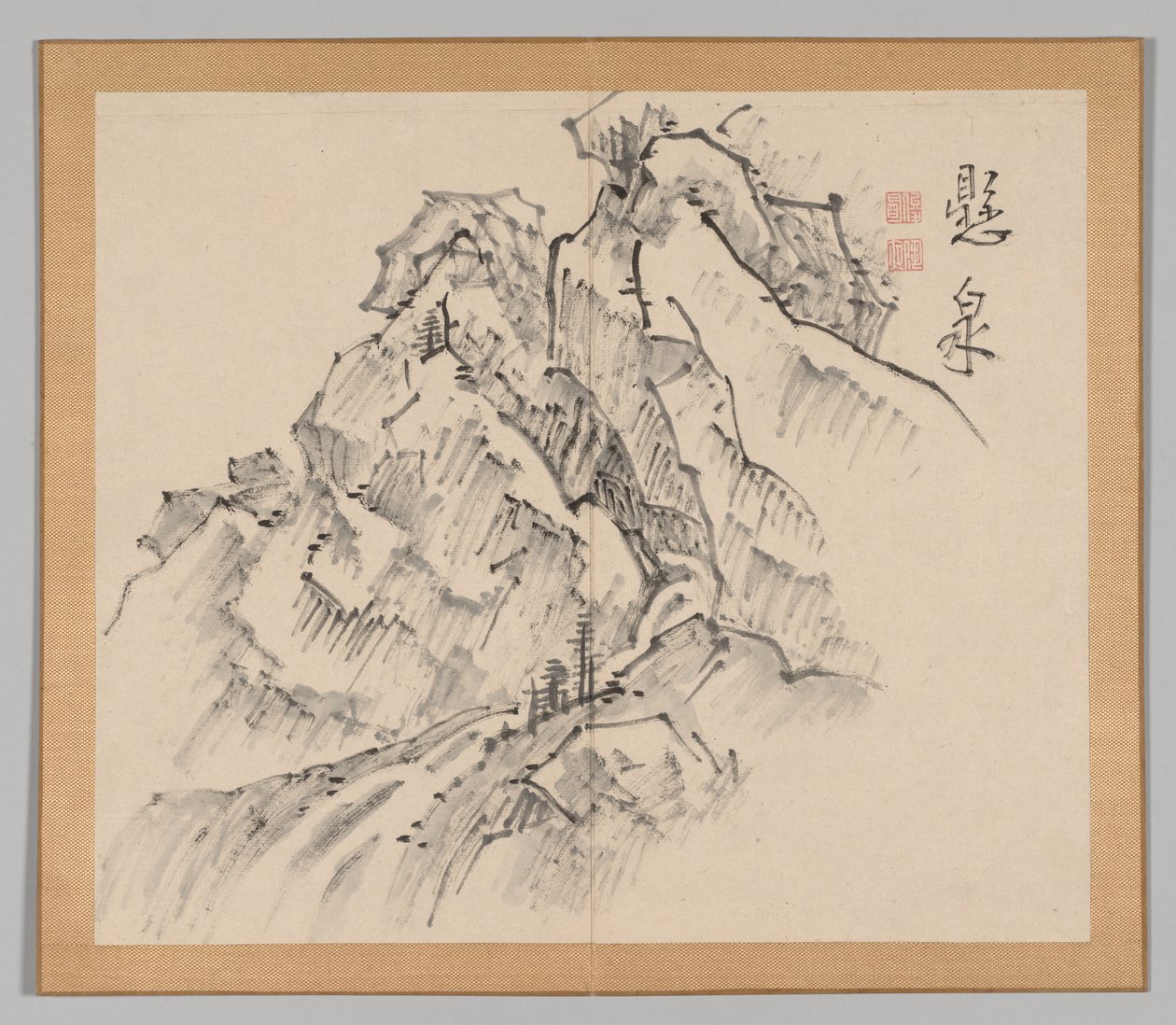 Podwójny Album Studiów Krajobrazowych wg Ikeno Taiga, t. 1 k. 26, XVIII w. autorstwa Aoki Shukuya