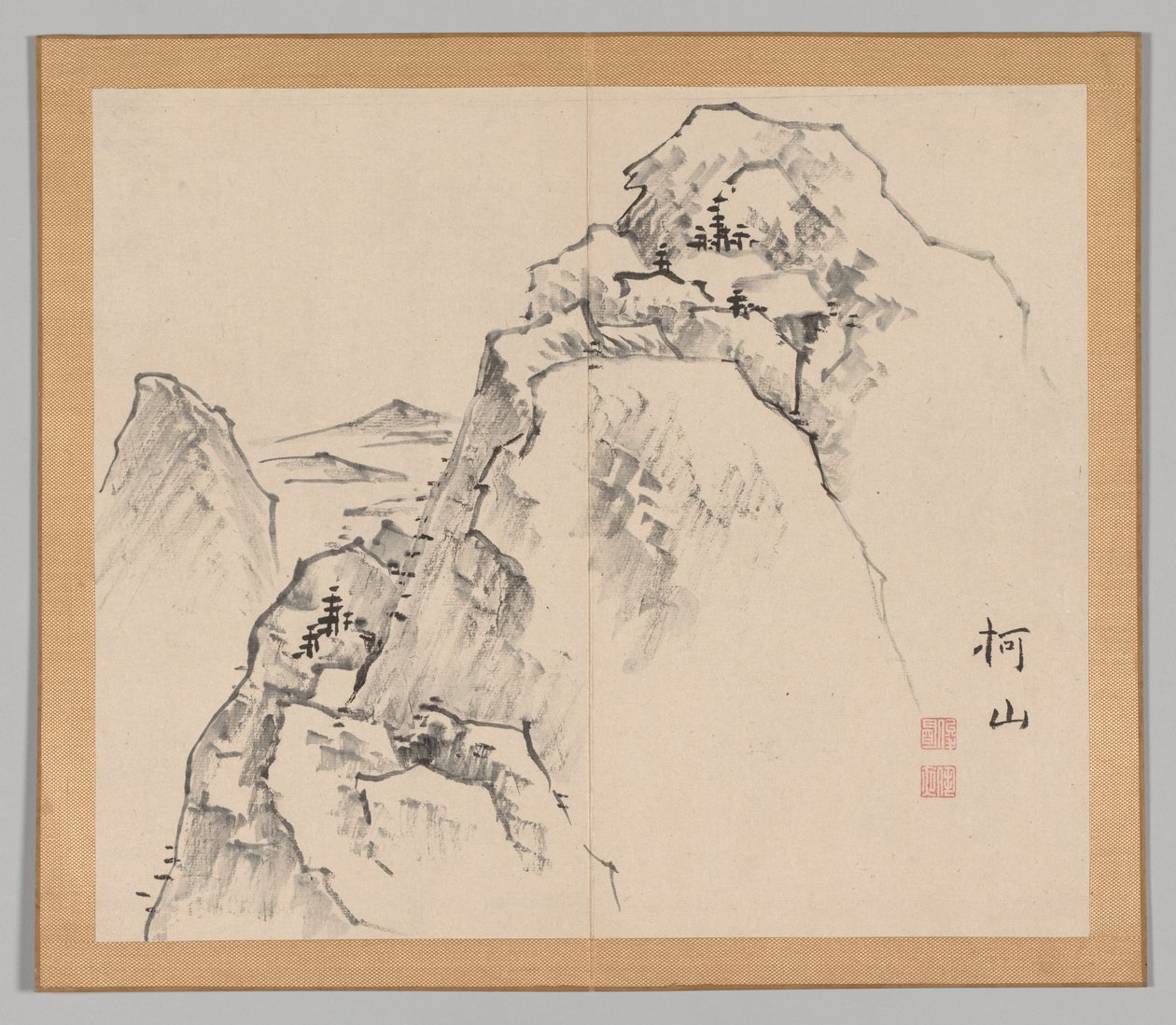 Podwójny Album Studiów Krajobrazowych wg Ikeno Taiga, t. 1 zeszyt 27, XVIII w. autorstwa Aoki Shukuya