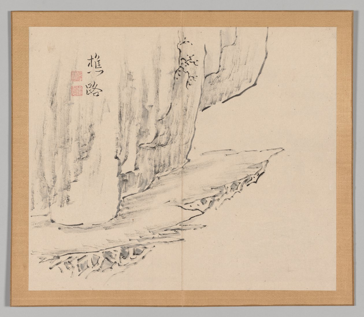 Podwójny Album Studiów Krajobrazowych wg Ikeno Taiga, t. 1 k. 31, XVIII w. autorstwa Aoki Shukuya
