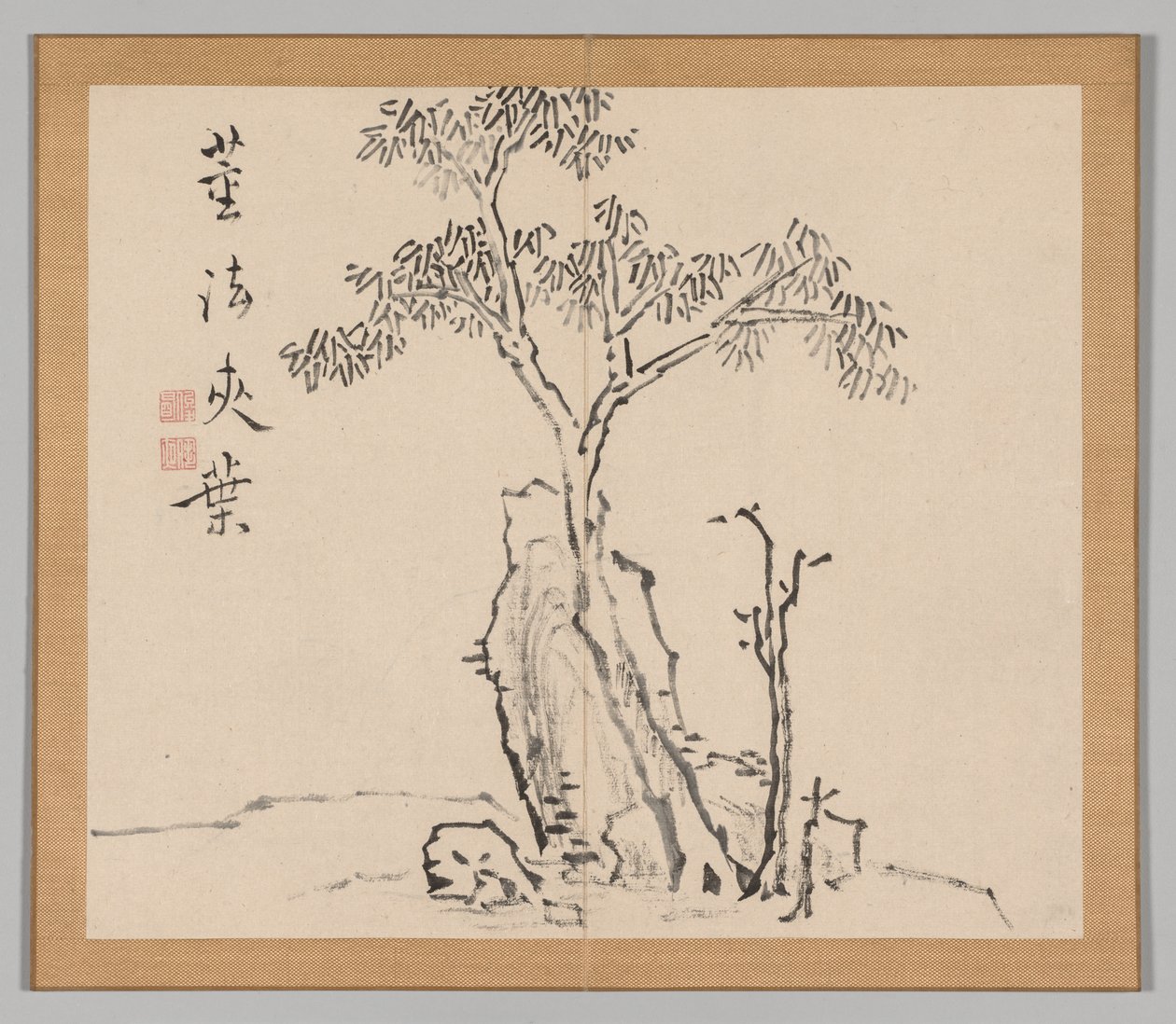 Podwójny Album Studiów Krajobrazowych wg Ikeno Taiga, t. 1 k. 4, XVIII w. autorstwa Aoki Shukuya