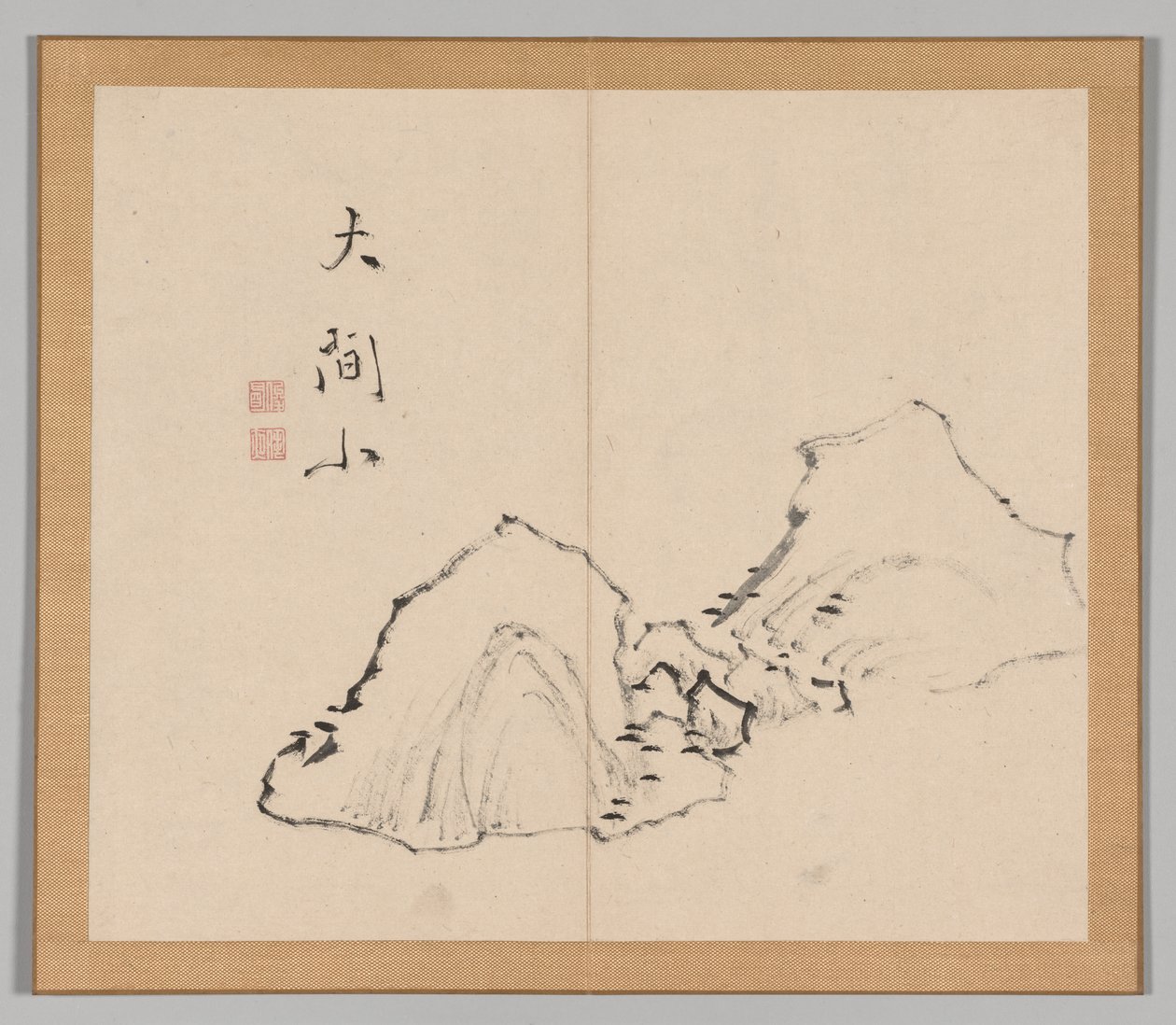 Podwójny Album Studiów Krajobrazowych wg Ikeno Taiga, t. 1 k. 6, XVIII w. autorstwa Aoki Shukuya