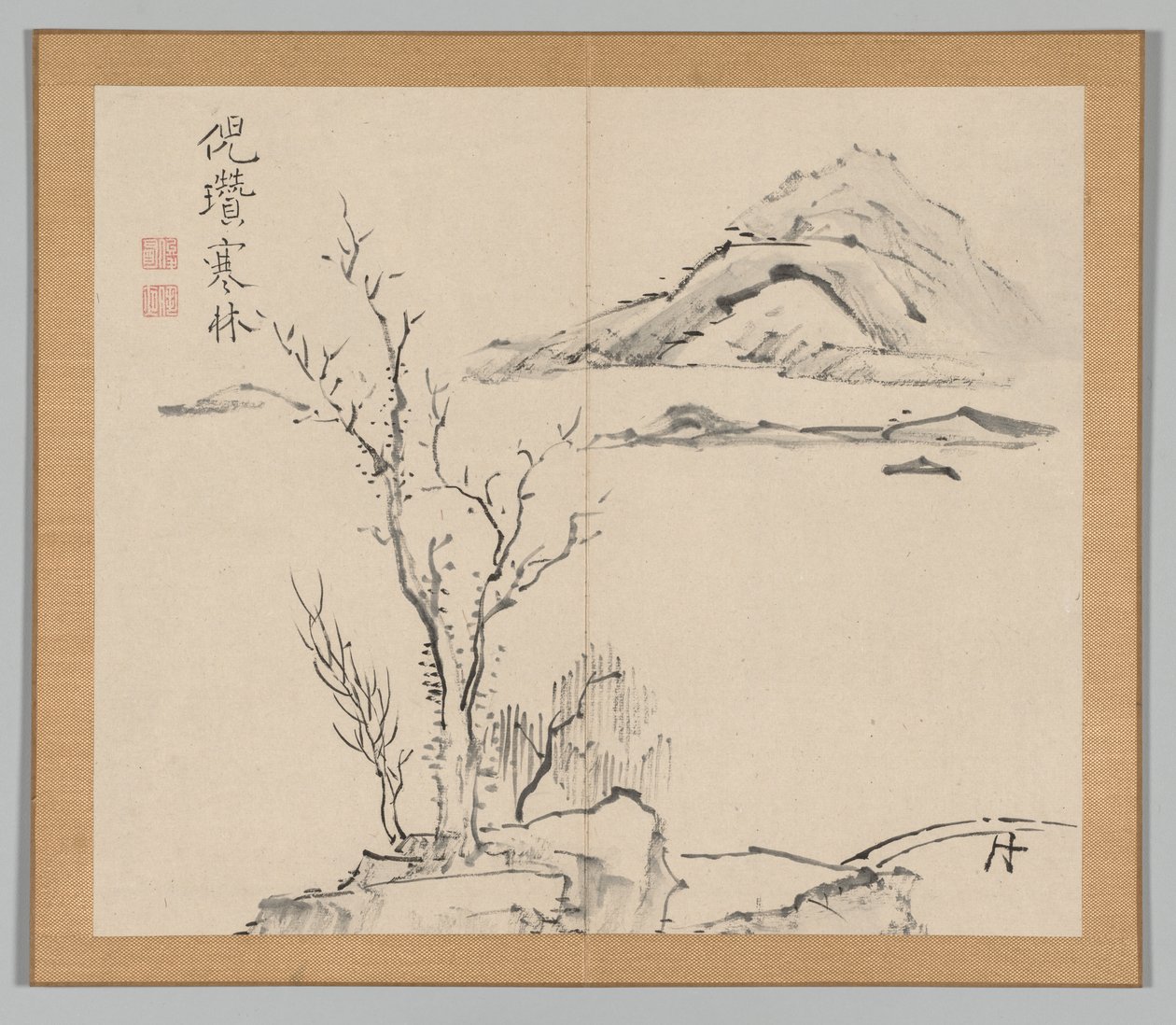 Podwójny Album Studiów Krajobrazowych wg Ikeno Taiga, t. 2 s. 11, XVIII w. autorstwa Aoki Shukuya