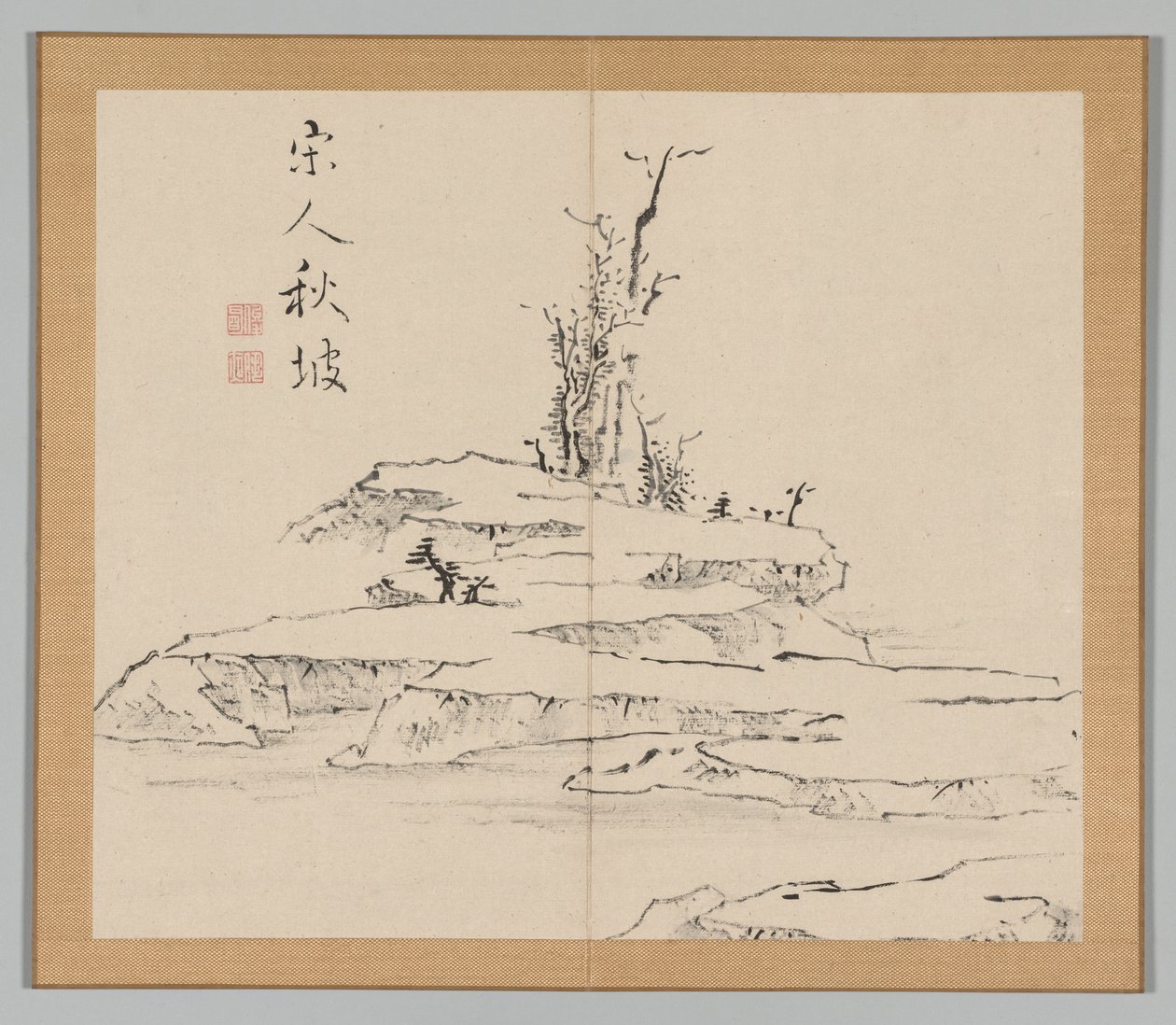 Podwójny Album Studiów Krajobrazowych wg Ikeno Taiga, t. 2 s. 12, XVIII w. autorstwa Aoki Shukuya