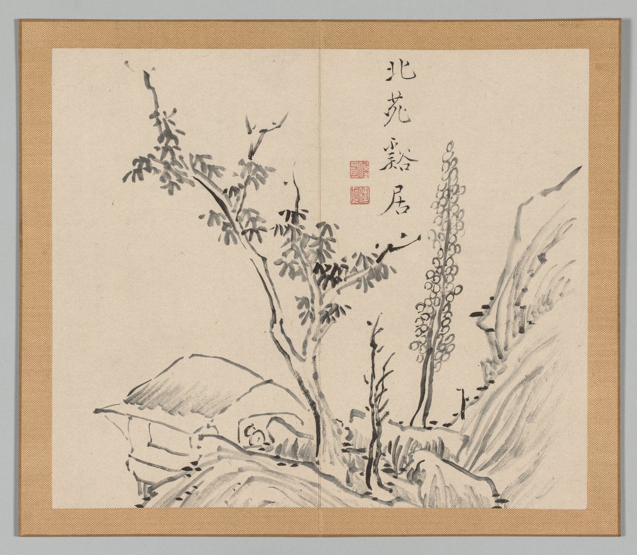 Podwójny Album Studiów Krajobrazowych wg Ikeno Taiga, t. 2 k. XIII, XVIII w. autorstwa Aoki Shukuya