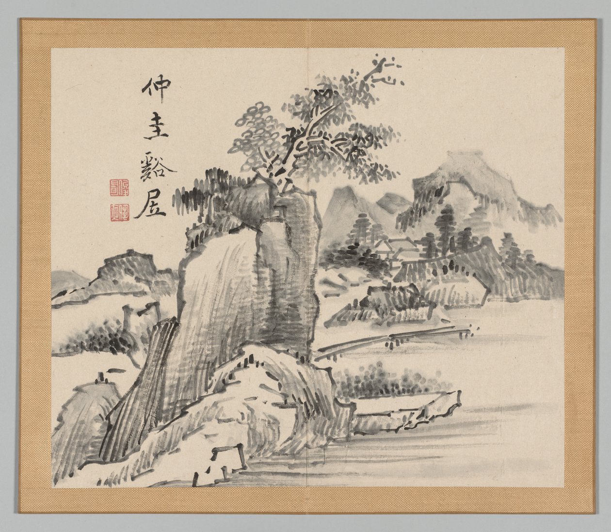 Podwójny Album Studiów Krajobrazowych wg Ikeno Taiga, t. 2 s. 14, XVIII w. autorstwa Aoki Shukuya
