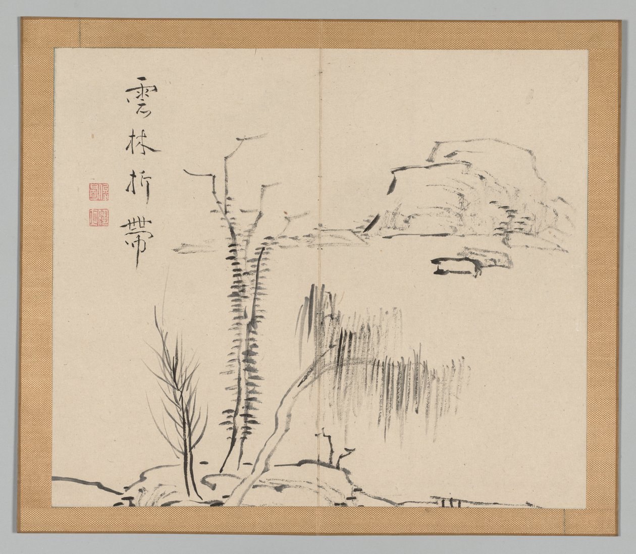 Podwójny Album Studiów Krajobrazowych wg Ikeno Taiga, t. 2 k. 16, XVIII w. autorstwa Aoki Shukuya