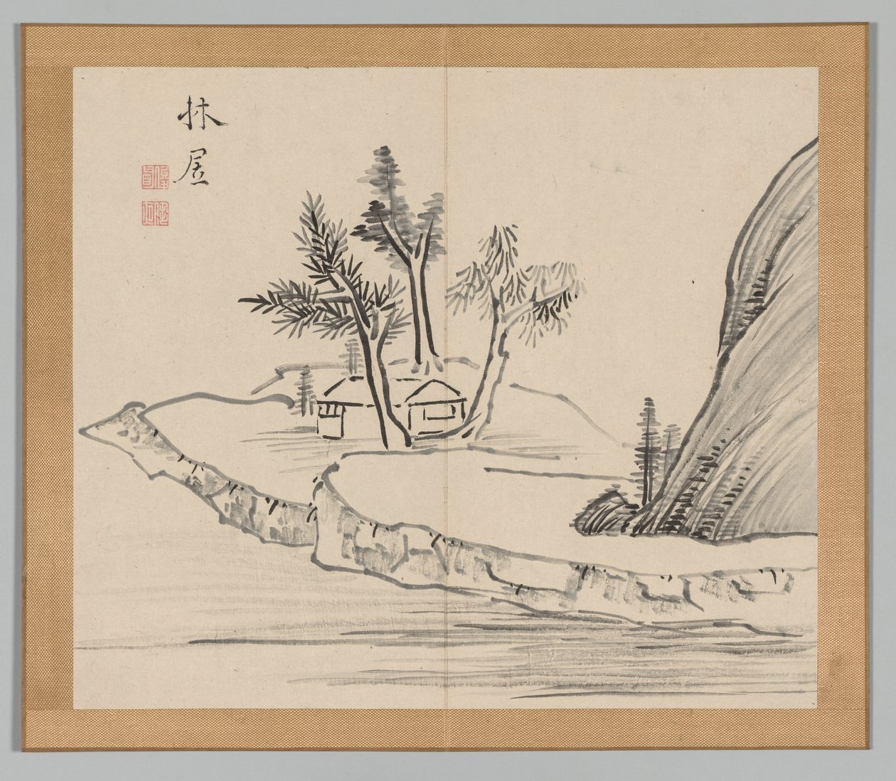 Podwójny Album Studiów Krajobrazowych wg Ikeno Taiga, t. 2 s. 22, XVIII w. autorstwa Aoki Shukuya