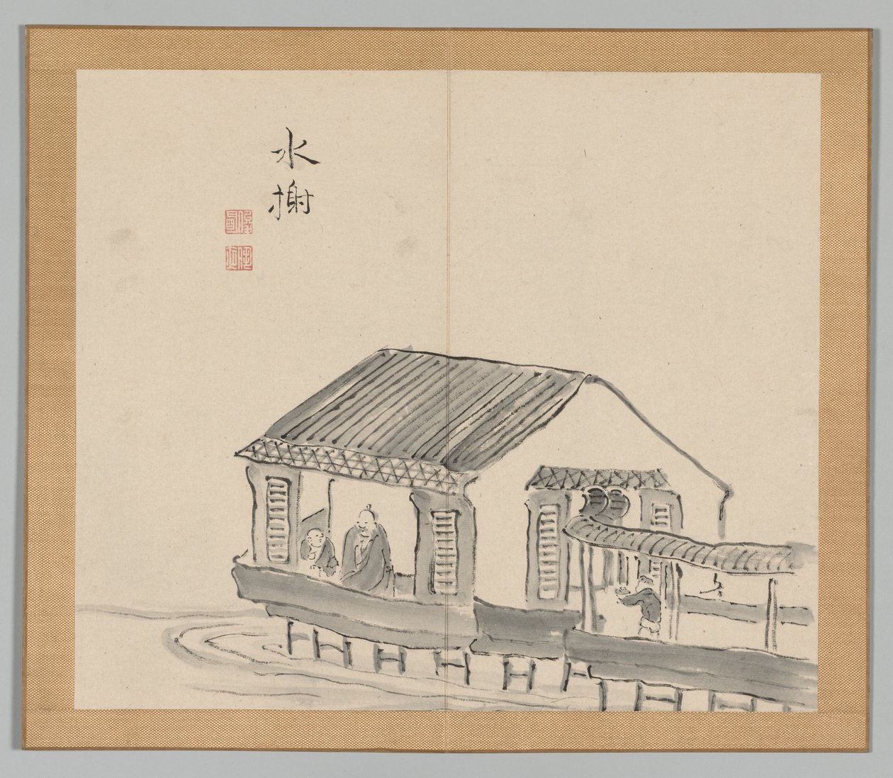 Podwójny Album Studiów Krajobrazowych wg Ikeno Taiga, t. 2 s. 29, XVIII w. autorstwa Aoki Shukuya
