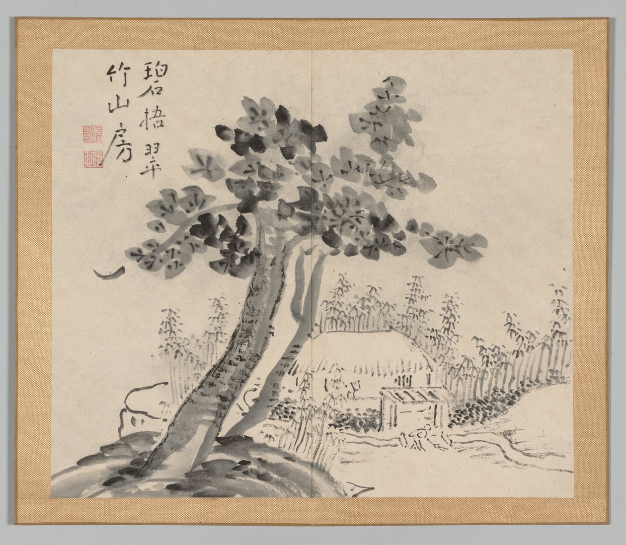 Podwójny Album Studiów Krajobrazowych wg Ikeno Taiga, t. 2 s. 32, XVIII w. autorstwa Aoki Shukuya