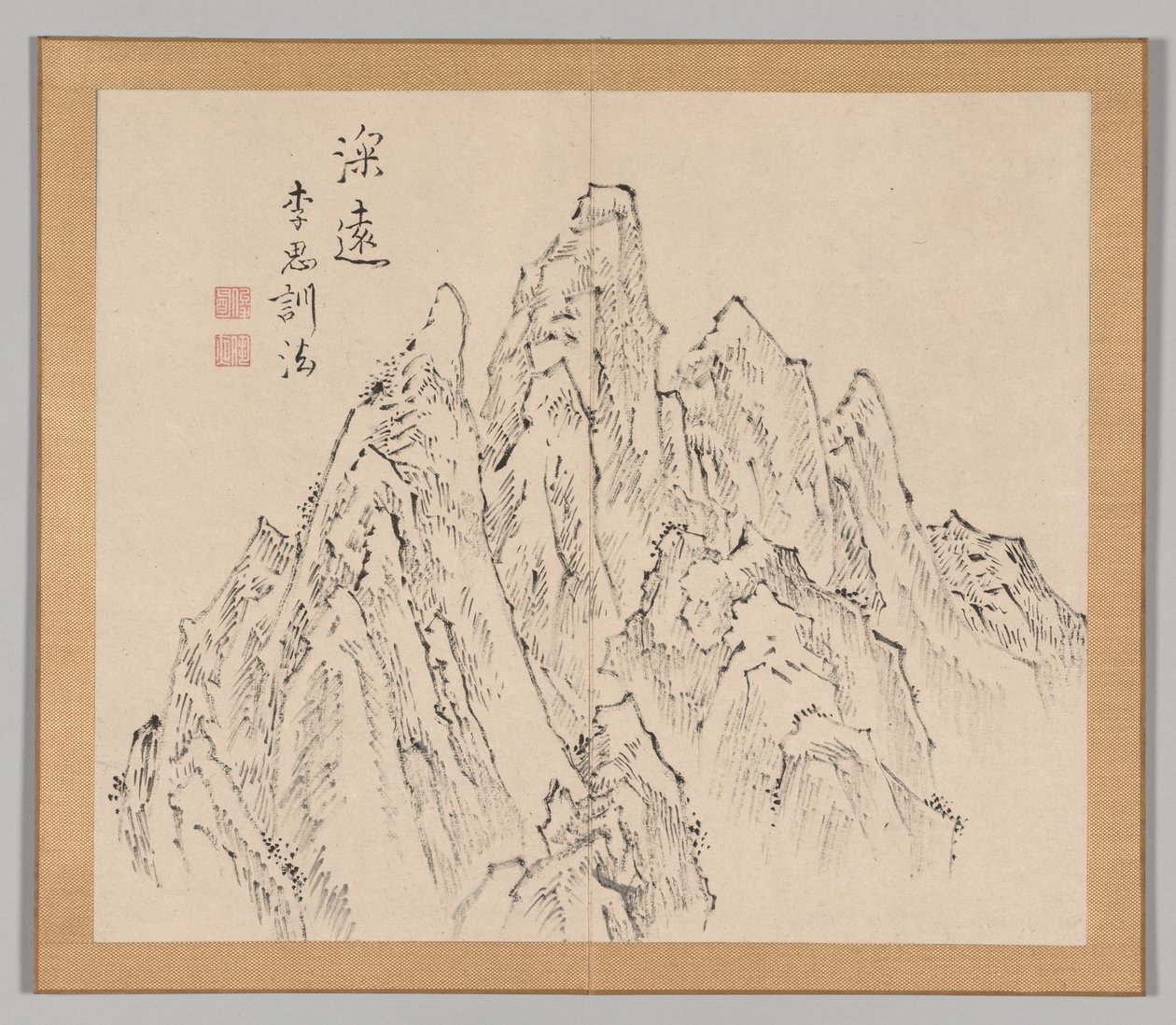 Podwójny Album Studiów Krajobrazowych wg Ikeno Taiga, t. 2 s. 6, XVIII w. autorstwa Aoki Shukuya