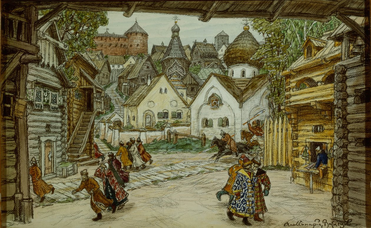 Scenografia do opery Opricznik Gwardzista Piotra Czajkowskiego, 1911 autorstwa Apollinari Mikhailovich Vasnetsov