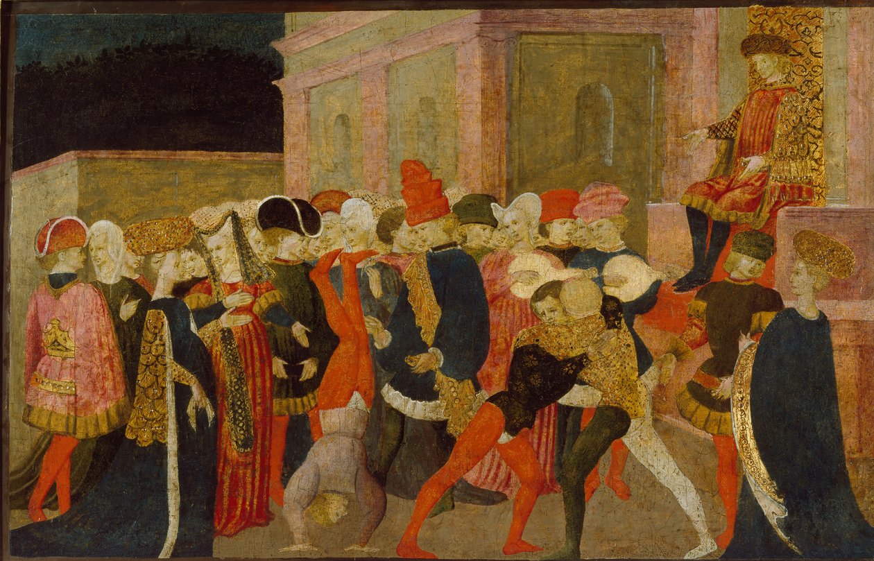 Gwałt Sabinek, XV wiek autorstwa Apollonio di Giovanni di Tommaso