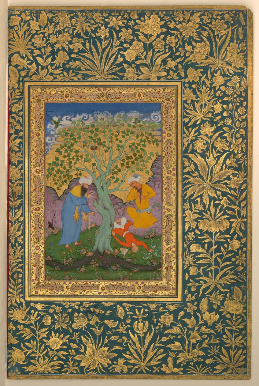 Aqa Riza, Młodość spadła z drzewa, Folio z albumu Shah Jahan autorstwa Aqa Riza