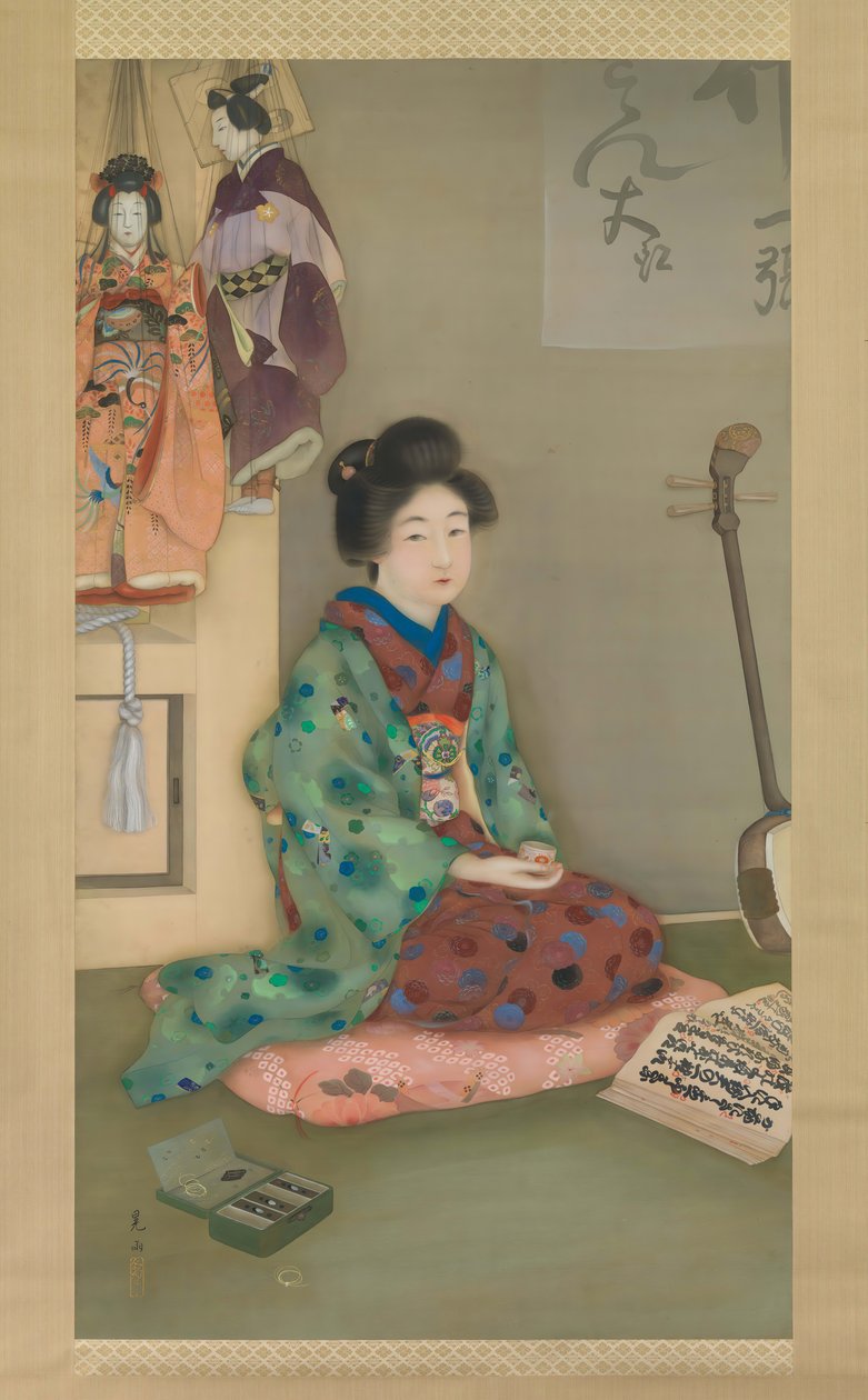 Kantorka Teatru Lalek Joruri, ca. 1920. autorstwa Arai Kou