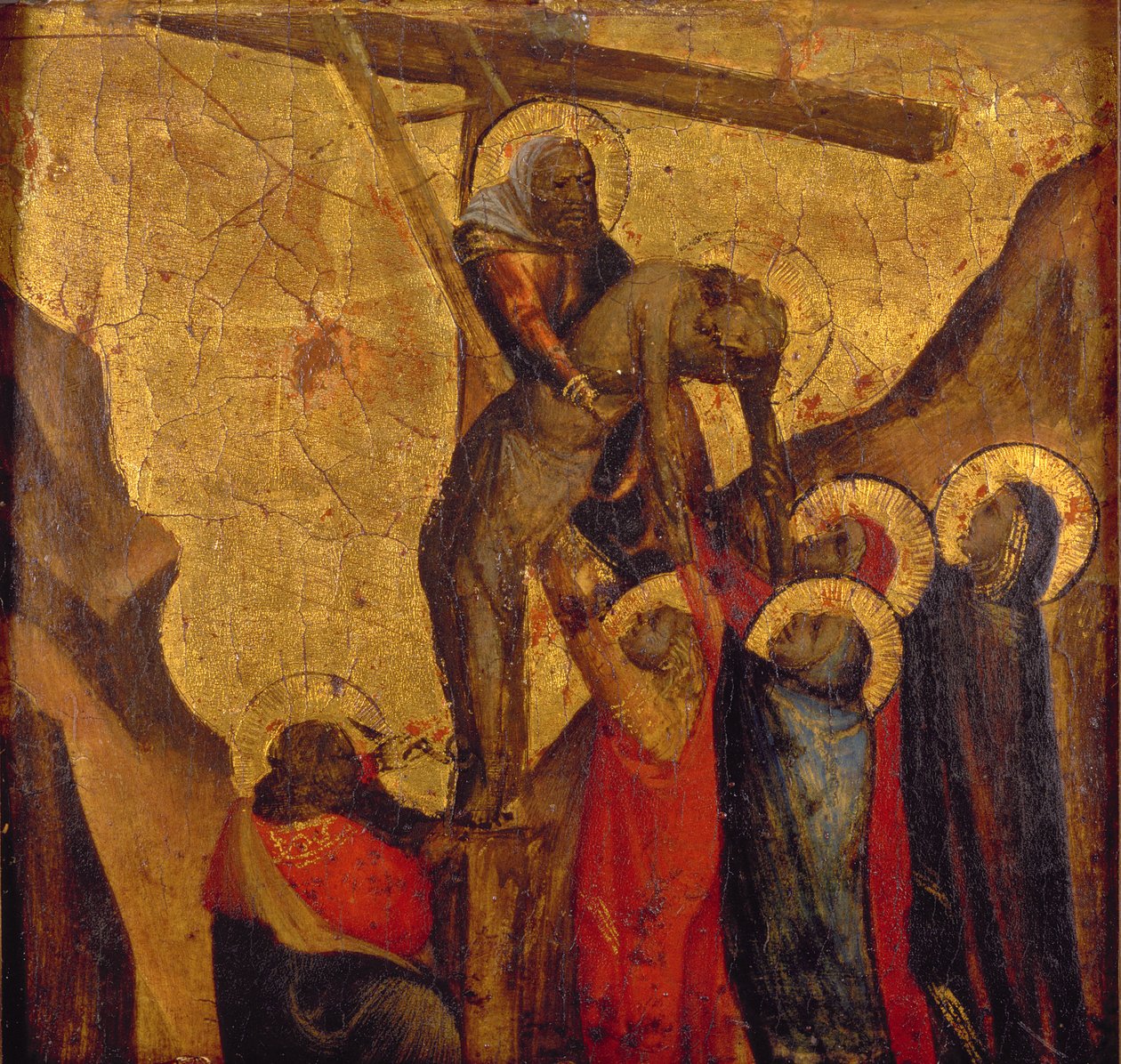 Zdejmowanie Chrystusa z krzyża (panel) autorstwa Arcangelo di Cola da Camerino