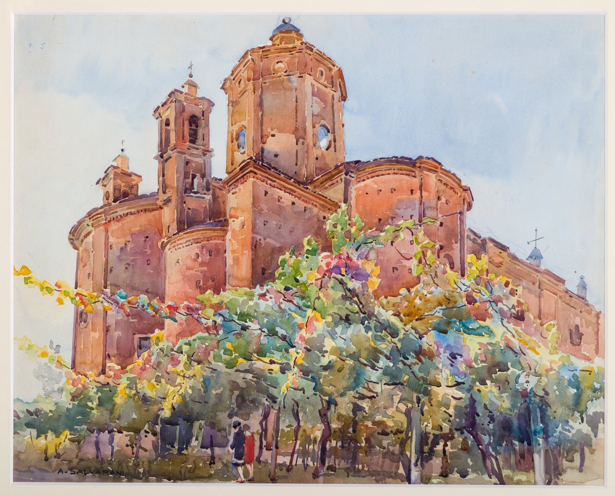 Kościół św. Mikołaja (akwarela na papierze) autorstwa Arcangelo Salvarani