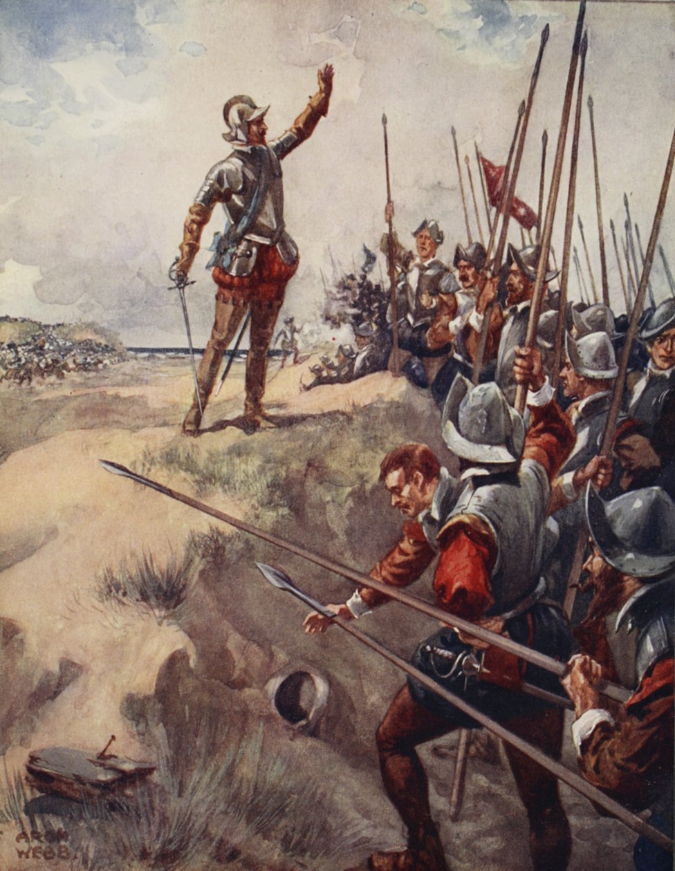 „Będę najodważniejszym człowiekiem w walce” mówi odważny Lord Willoughby z Ballads of Famous Fights, wydanie pierwsze, 1920 autorstwa Archibald Webb