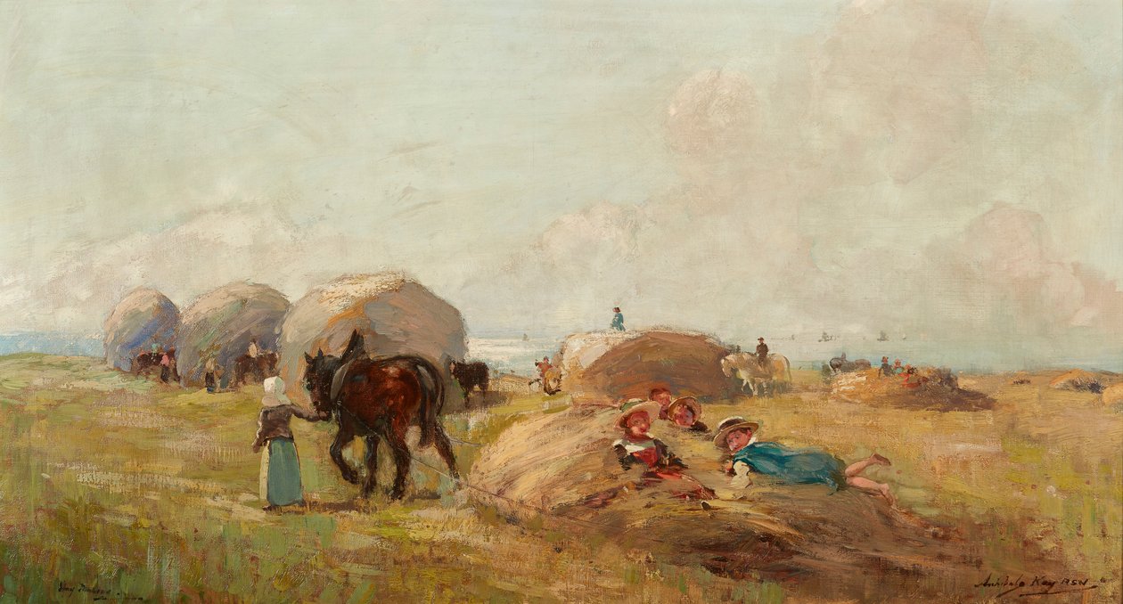 Sianokosy (olej na płótnie) autorstwa Archibald Kay
