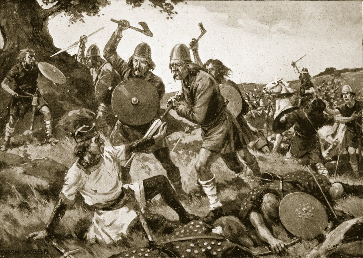 Klęska i śmierć króla Oswalda, 642, ilustracja z 