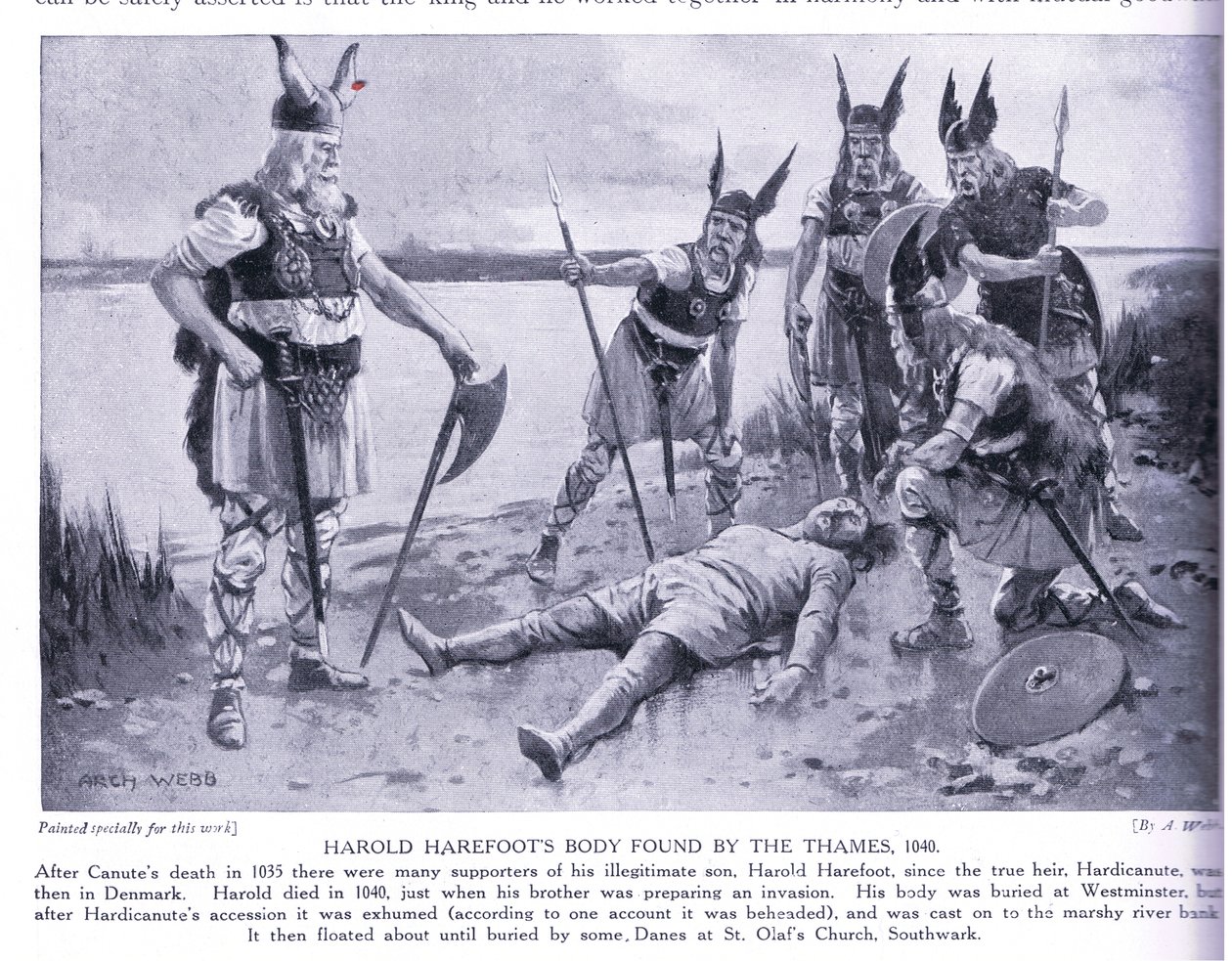 Ciało Harolda Harefoota znalezione przez Tamizę AD1040, lata 20. autorstwa Archibald Webb